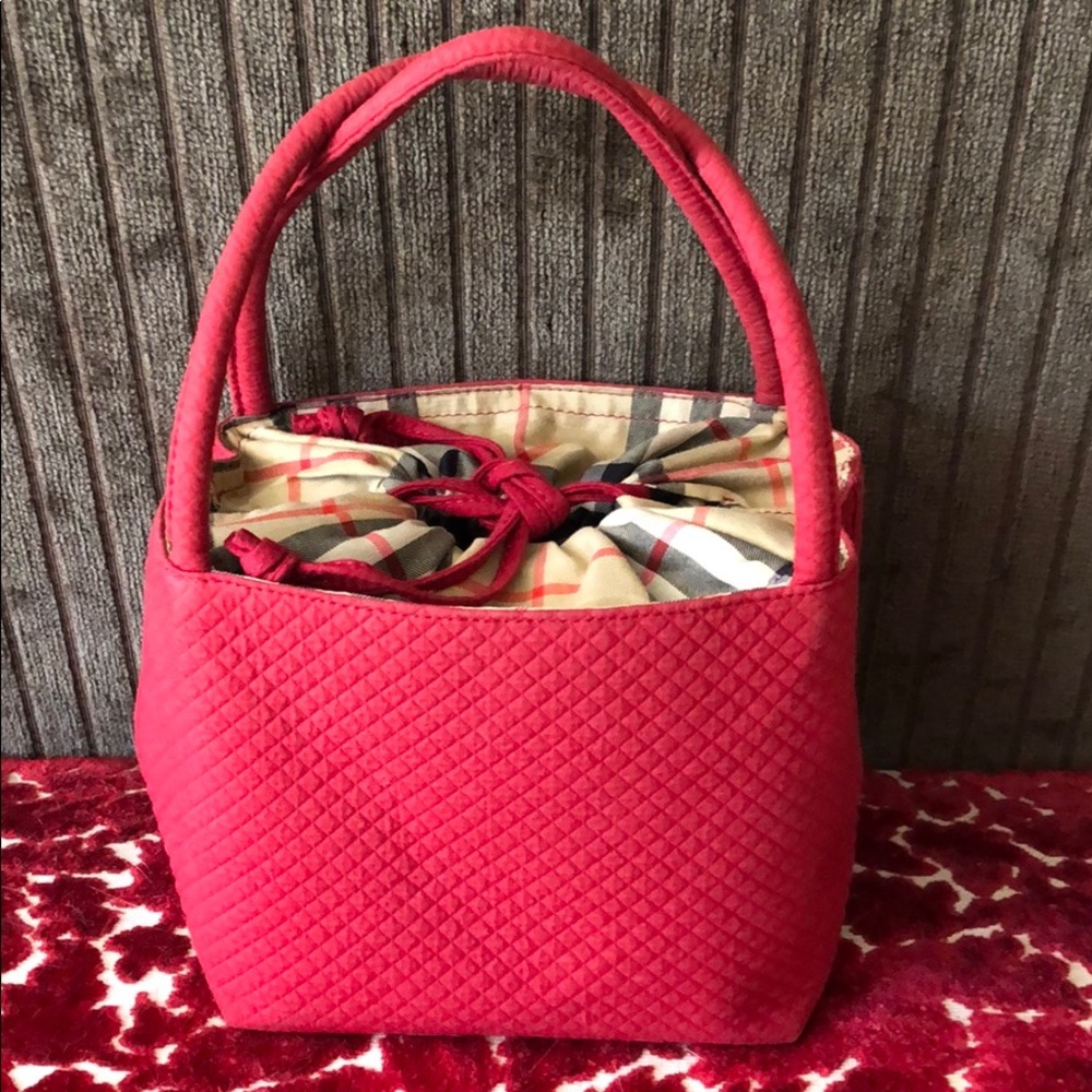 Burberry mini red quilted handbag